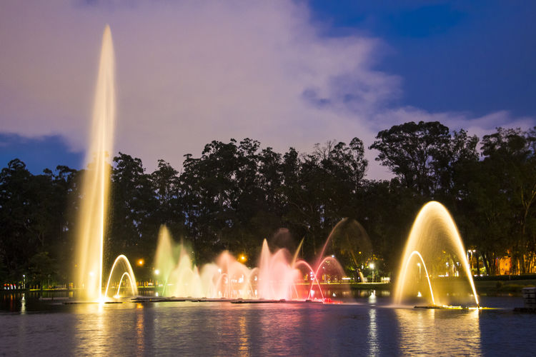 Fountain in the dark