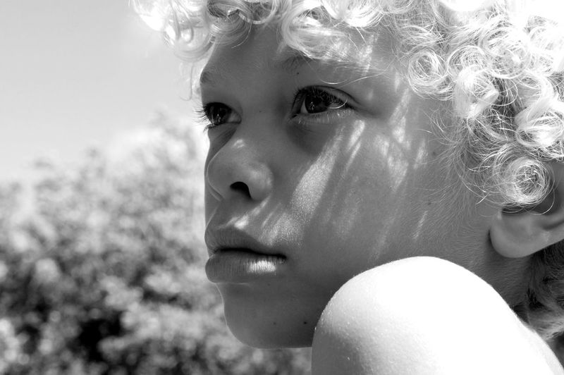 Close-up portrait of young boy