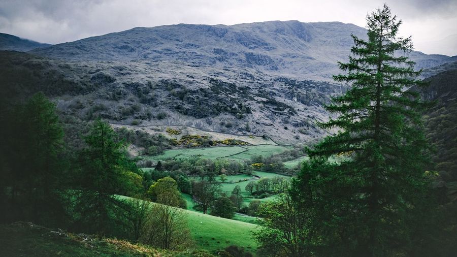 Scenic view of mountains against sky