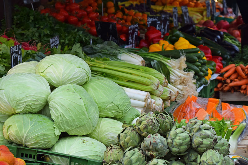 Various vegetables for sale at market