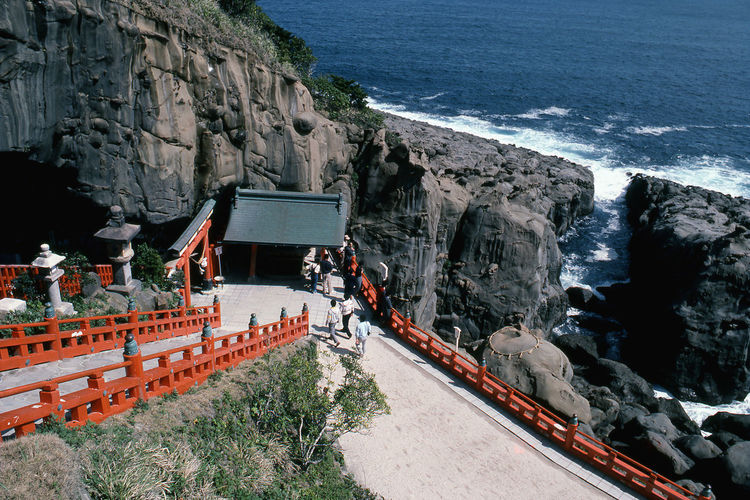 View of rocks in sea