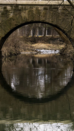 Arch bridge over lake