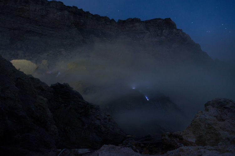 Blue fire in the ijen crater