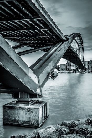 Bridge over river against sky