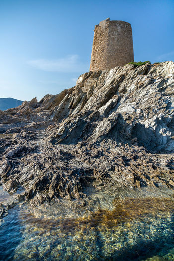 Shot of torre di piscinnì, one of the many coastal towers in sardinia