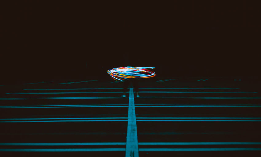 Illuminated colorful light painting at night