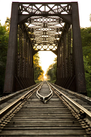 Low angle view of bridge at sunset