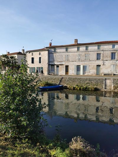 Reflection of buildings in water