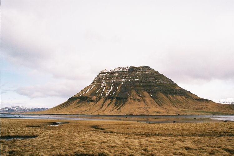 View of mountain against cloudy sky
