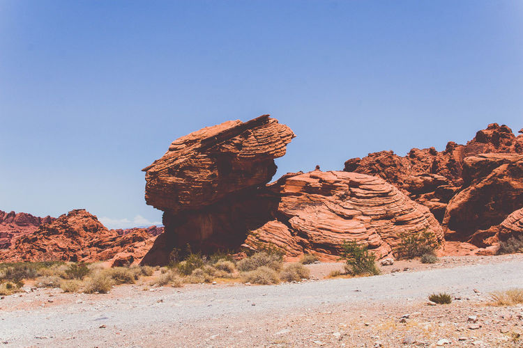 View of rock formation in desert
