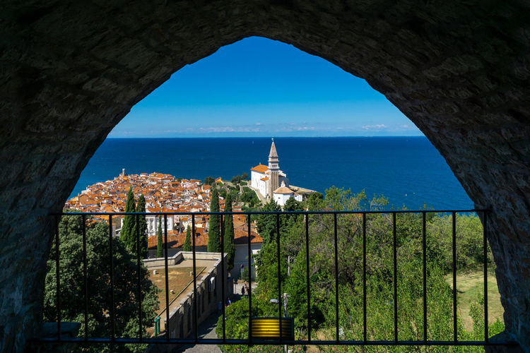 View to the city center from the town wall, piran, slovenia