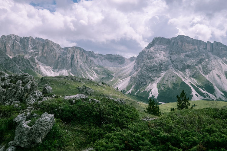 Scenic view of mountains against sky