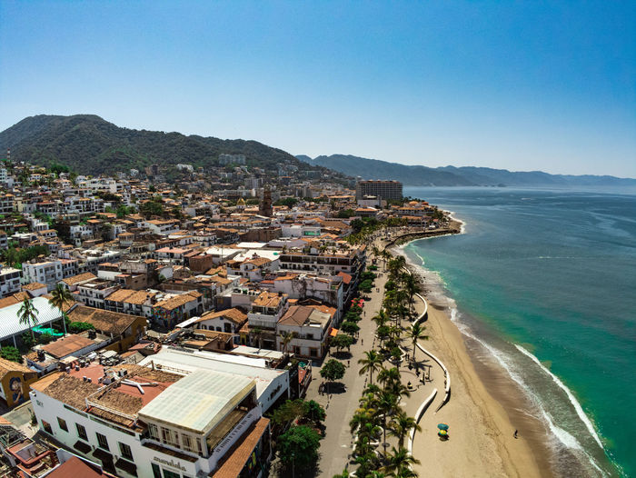 Aerial view to puerto vallarta in jalisco mexico