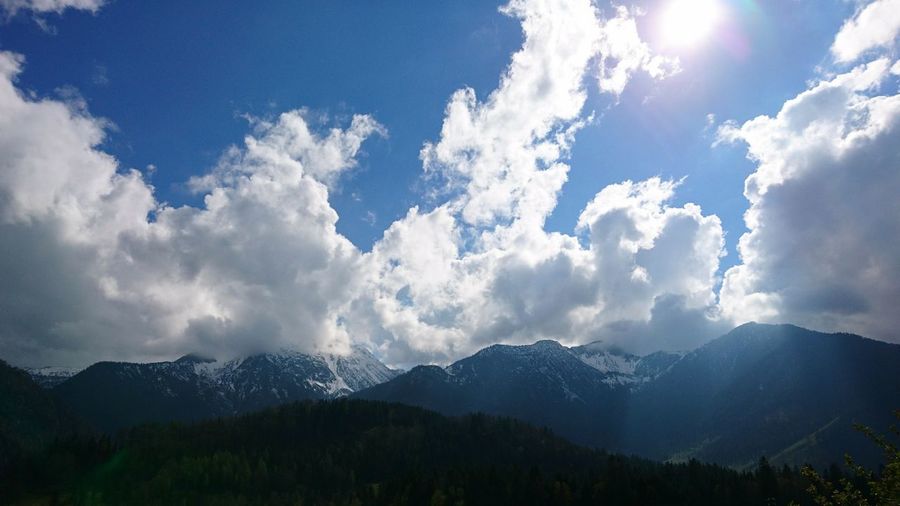 Scenic view of mountains against sky