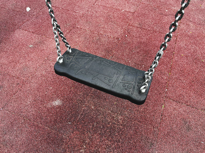 High angle view of swing at playground