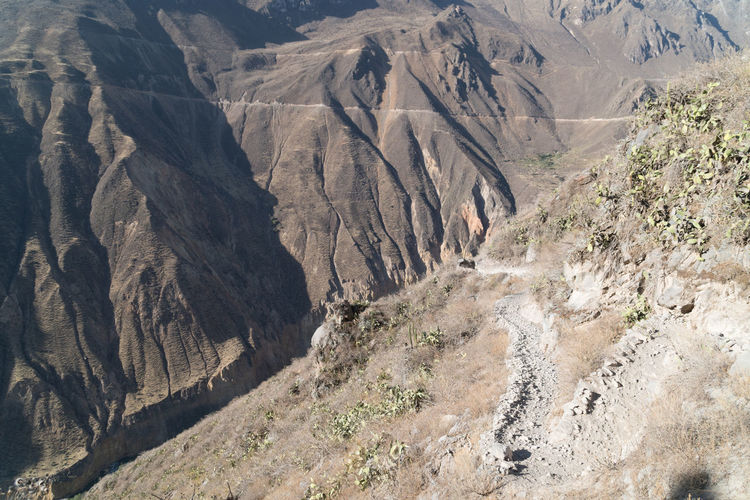 High angle view of mountain range