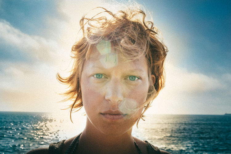 Beach Beauty In Nature Close-up Day EyeEmNewHere EyeEmPortraits Front View Headshot Horizon Over Water Looking At Camera Nature One Person Outdoors People Portrait Sea Sky Sommergefühle Water Young Adult Young Women EyeEm Selects Fresh on Market 2017 Connected By Travel The Portraitist - 2018 EyeEm Awards