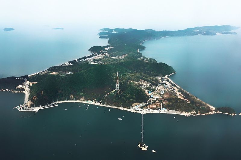 Aerial view of island