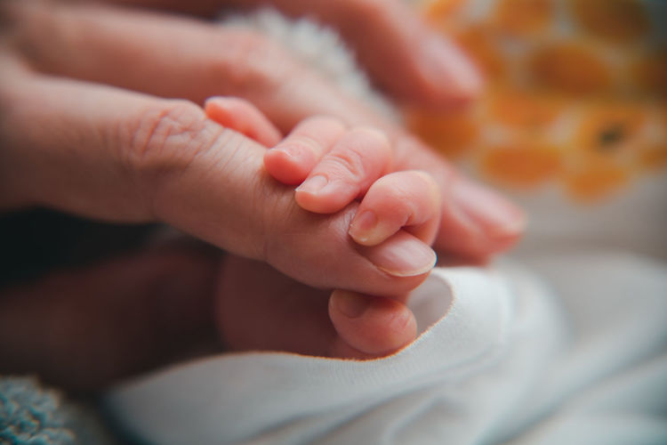 Close-up of baby hand