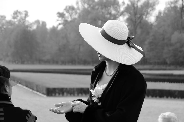 Woman wearing hat outdoors