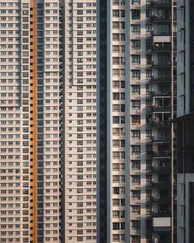 Full frame shot of modern buildings in city