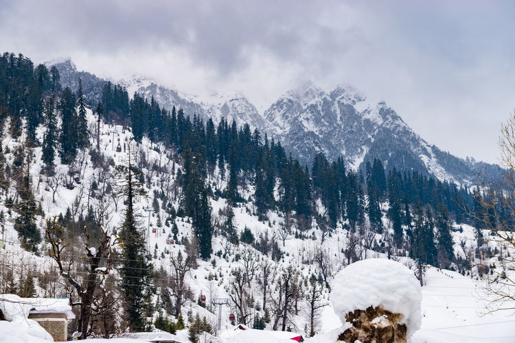 Solang valley, manali, himachal pradesh, during winter after heavy snow-fall