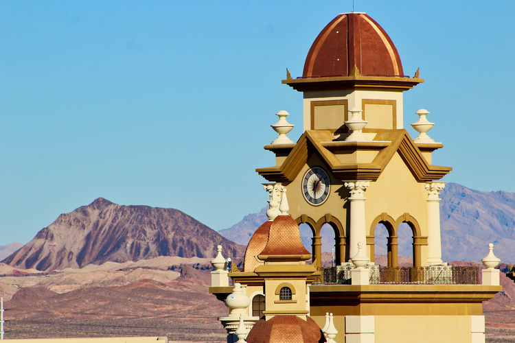Temple against clear sky