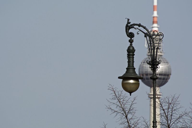 Street lamp against fernsehturm
