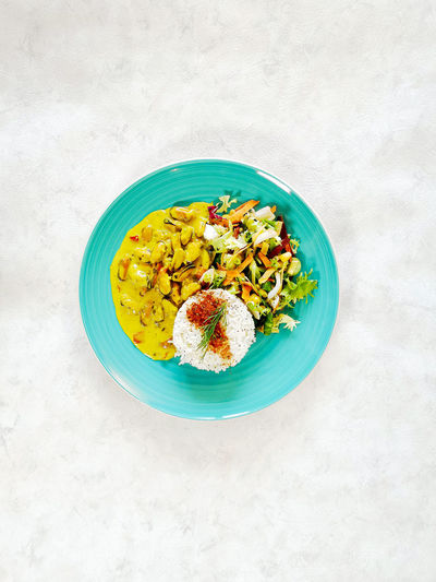 Directly above shot of food on table