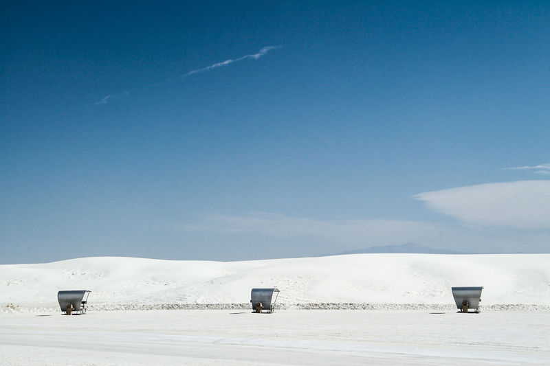Scenic view of landscape against clear blue sky