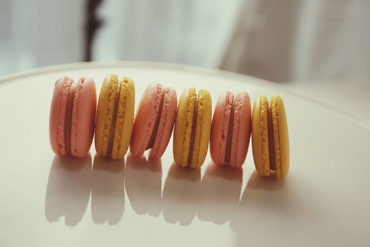 Close-up of dessert in plate on table