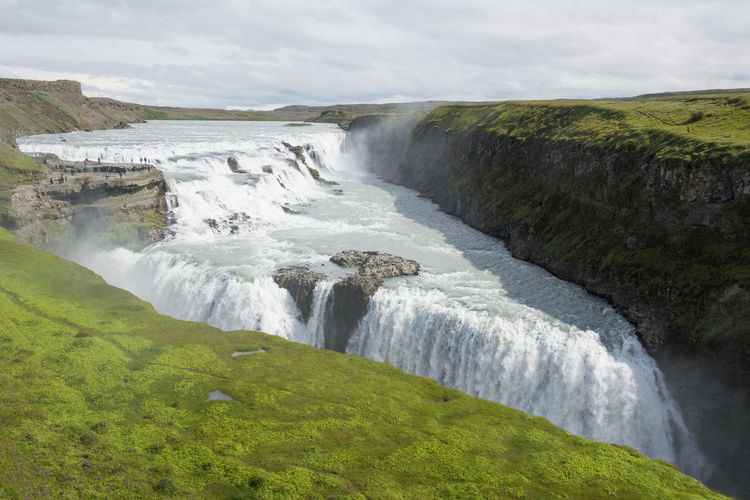 Scenic view of waterfall