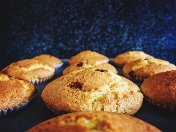 Close up of cookies in oven