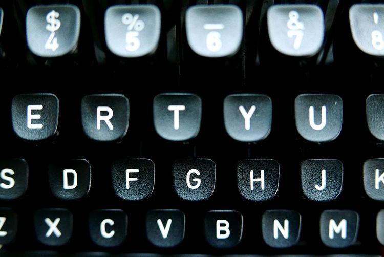 Full frame shot of typewriter keys
