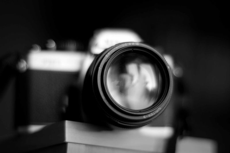 Close-up of camera