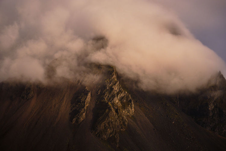 Smoke emitting from mountain