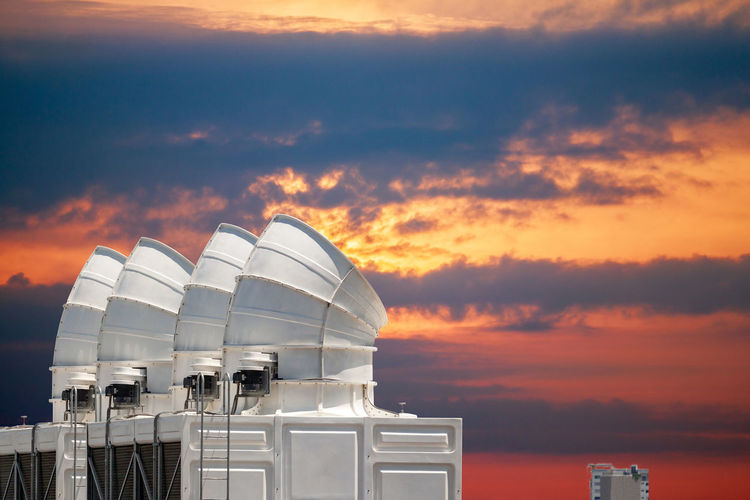 Built structure against orange sky