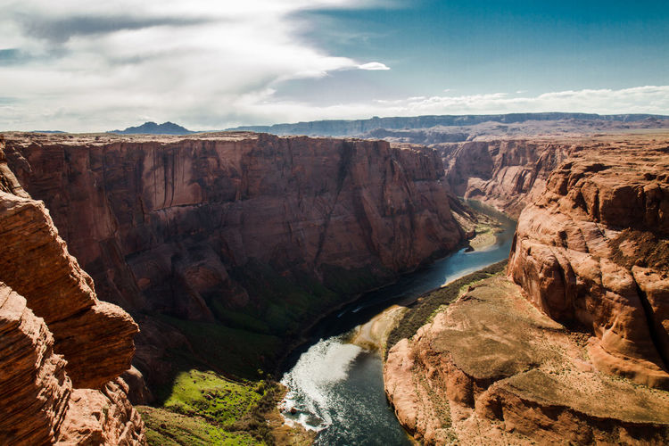 High angle view of colorado river at horseshoe bend