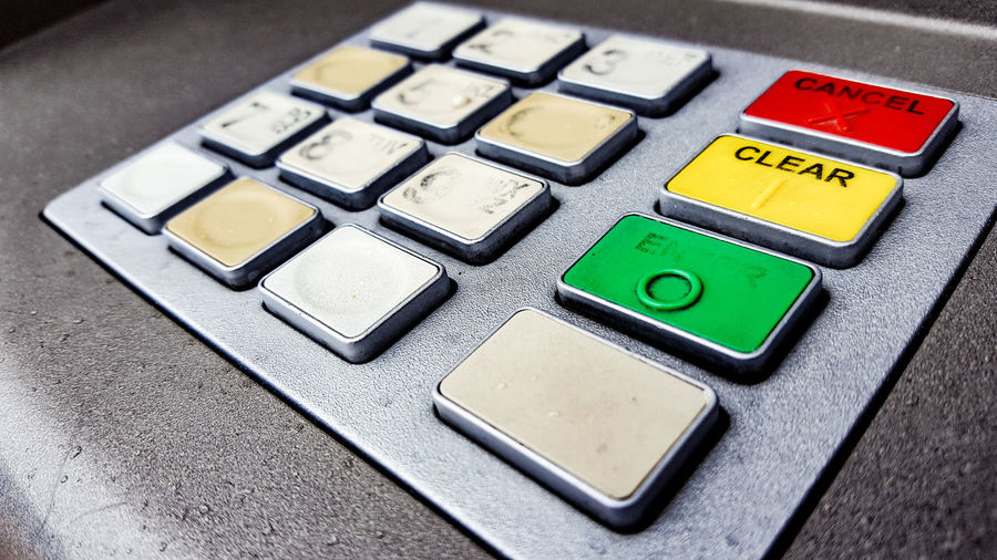 Close-up of atm machine