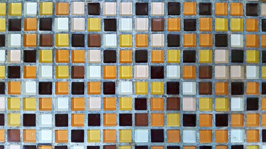 Full frame shot of colorful tiled wall