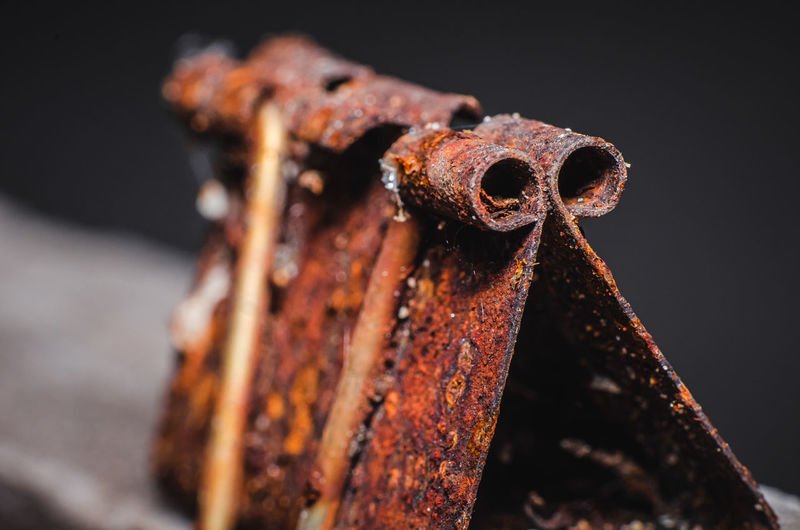 Rust on paper clips when outdoor