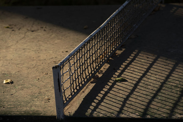 Low angle view of railing