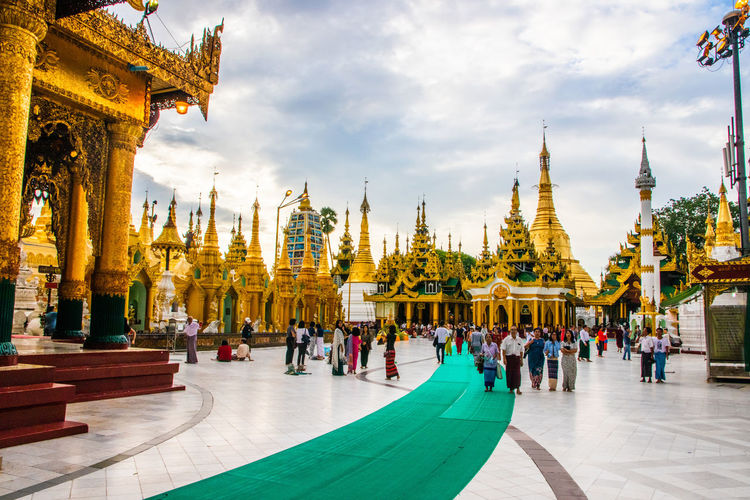 Shwedagon pagoda in yangon or rangoon in myanmar burma southeast asia