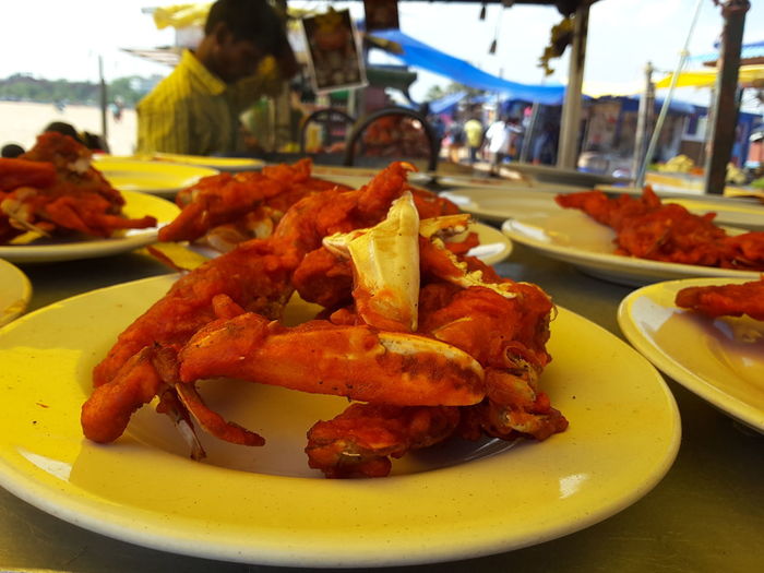 Close-up of food in plate on table