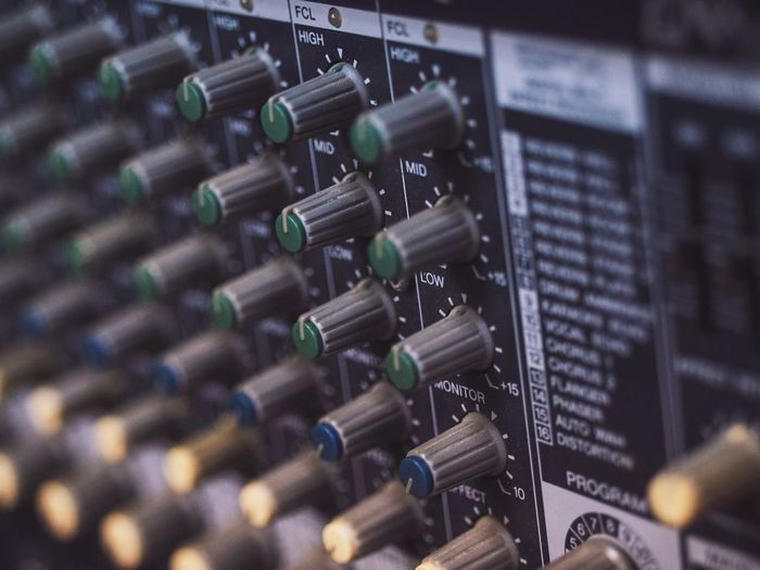 Full frame shot of sound mixer