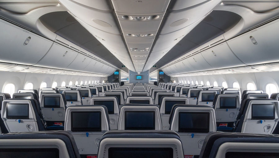Interior of airplane