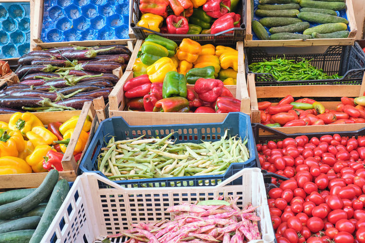 Fresh vegetables for sale at a market in naples, italy