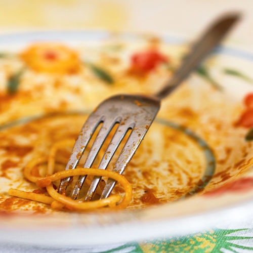 Close-up of fork on food