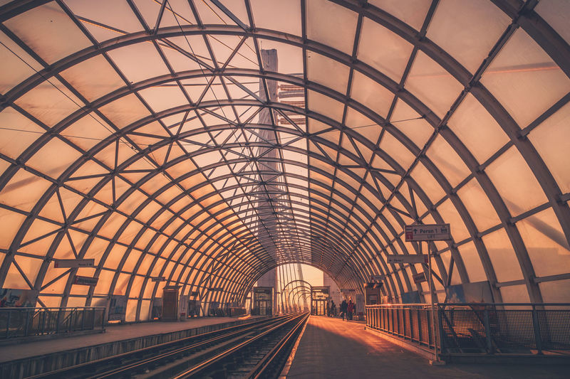 Dome roof over railroad station platform