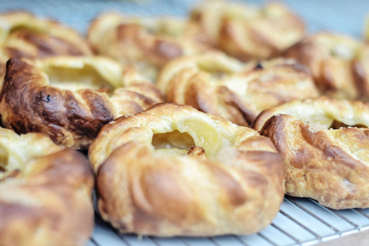 Close-up of baked pastry item